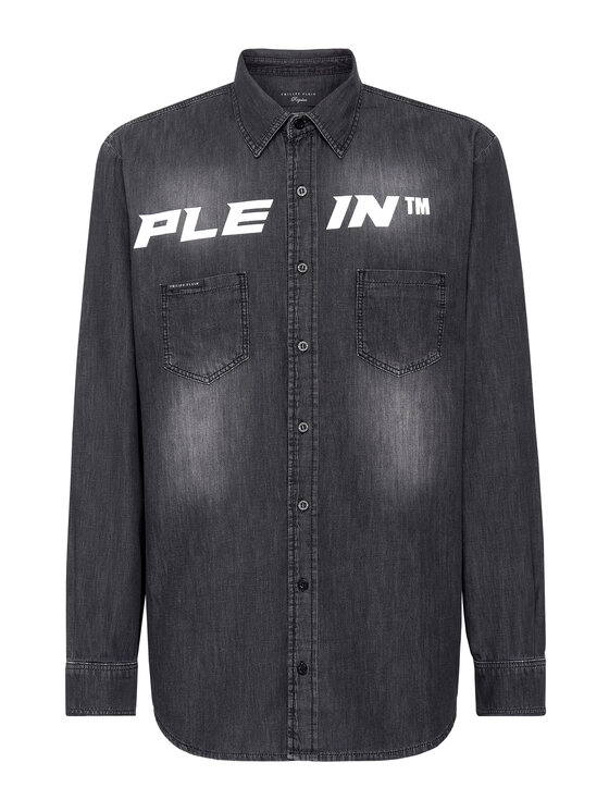 PHILIPP PLEIN PHILIPP PLEIN Koszula jeansowa 5173 Szary Regular Fit