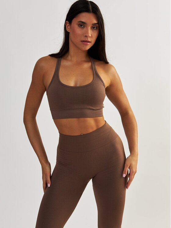 BeShaped BeShaped Biustonosz sportowy Gym Queen Brązowy