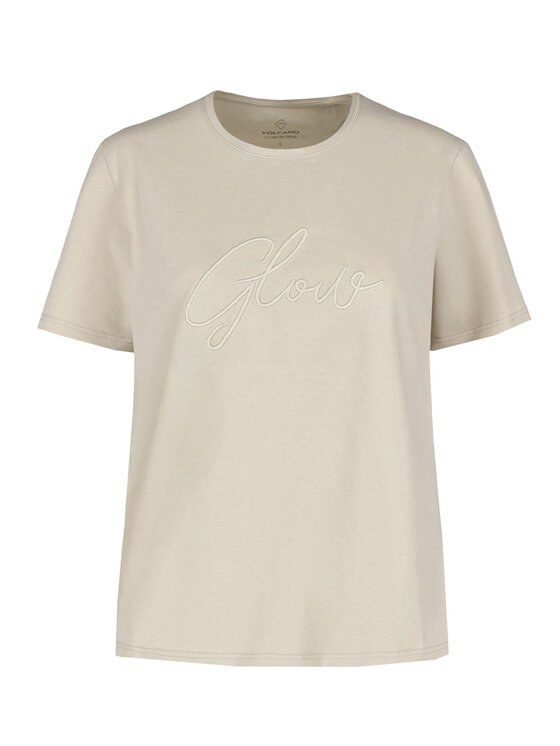 Volcano Volcano T-Shirt T-RIS Beżowy Regular Fit