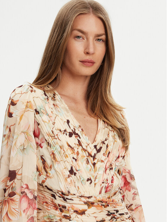 Guess Guess Коктейльна сукня W5YK20 WDW82 Бежевий Regular Fit