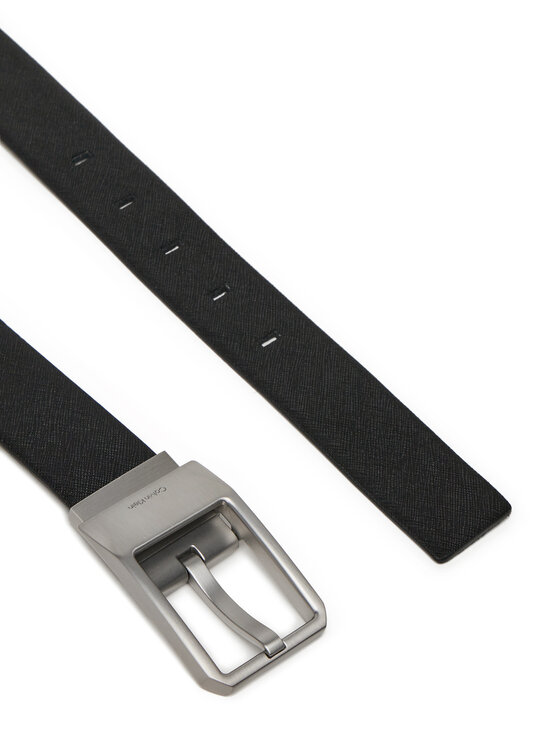 Calvin Klein Calvin Klein Pásek Faceted Buckle 35Mm Adj/Rev LV04D7010G Černá