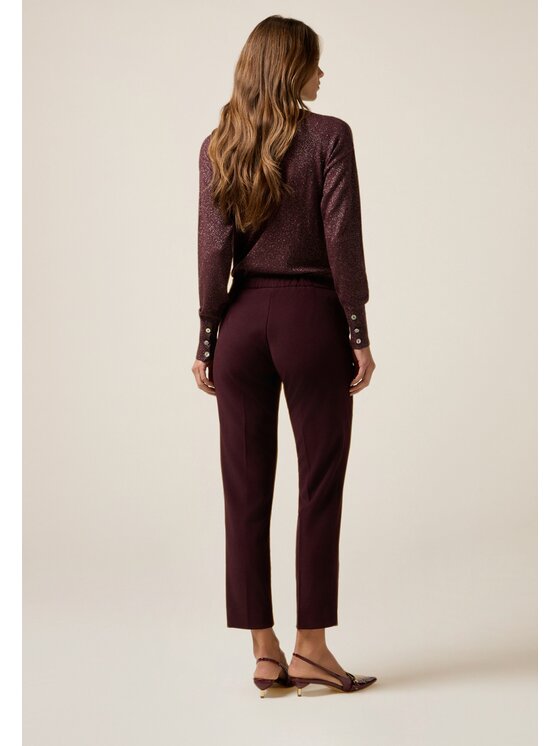 Oltre Oltre Pantaloni di tessuto P011R009067N029 Bordeaux Regular Fit