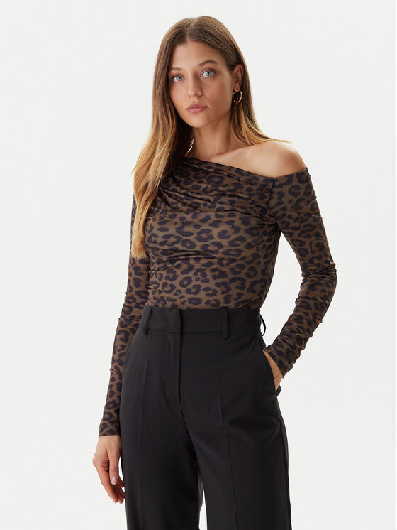 Guess Guess Majica W5BP08 K1492 Smeđa Slim Fit
