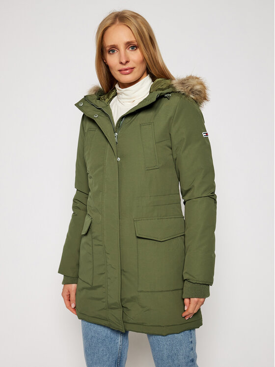 Puffer Jacket Tommy Hilfiger Daunenjacke GrÃ¼n Damen Hilfiger