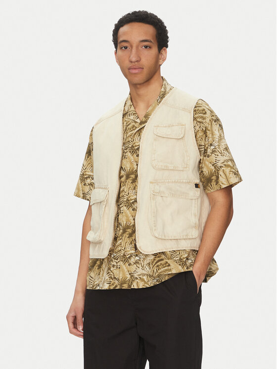 Alpha Industries Alpha Industries Kamizelka Canvas Acid Vest 156140 Kremowy Loose Fit