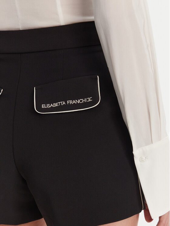 Elisabetta Franchi Elisabetta Franchi Pantalon scurți din material SH-008-51E2 Negru Regular Fit