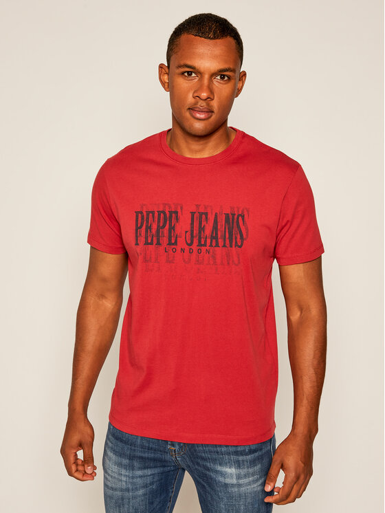 Pepe Jeans T-Shirt Snow PM507286 Rot Regular Fit