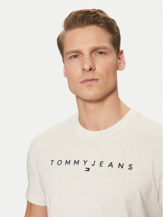 Tommy Jeans Tommy Jeans T-särk Linear Logo DM0DM20744 Beež Regular Fit