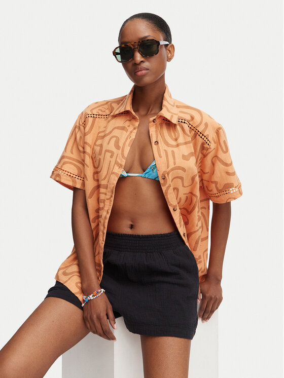 Billabong Billabong Πουκάμισο Summers End EBJWT00126 Πορτοκαλί Oversize