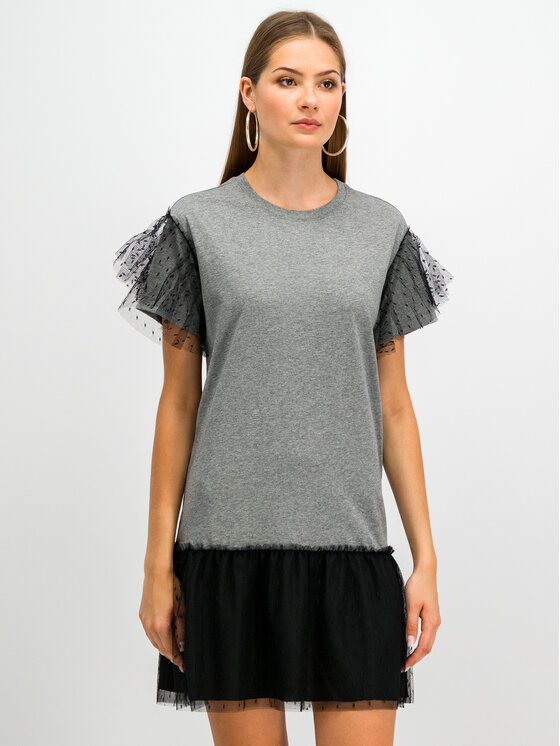 Red Valentino Red Valentino Každodenné šaty SR0MJ03E Sivá Regular Fit