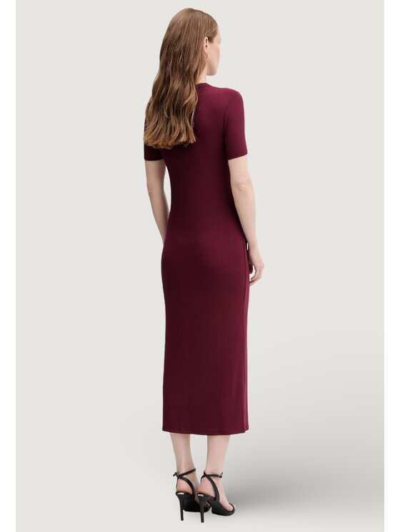 Calvin Klein Jeans Calvin Klein Jeans Vestito da giorno A - MODAL RIB SS DRE Bordeaux Rib Fit