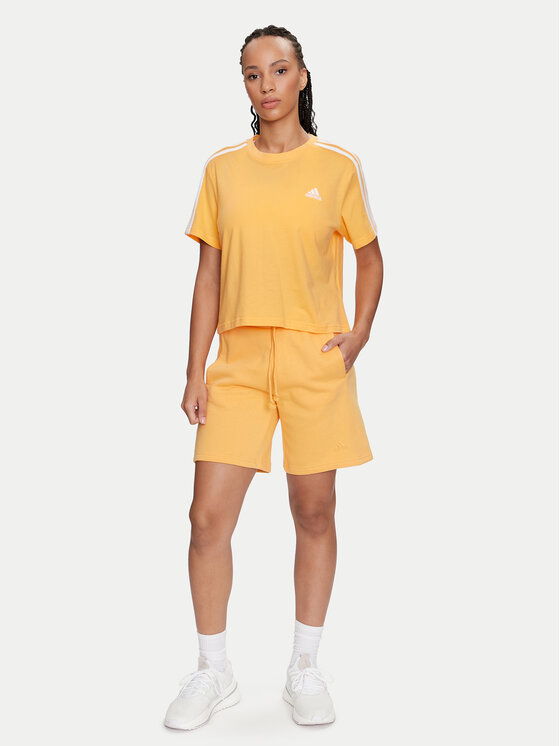 adidas Тишърт Essentials 3-Stripes IS1575 Жълт Loose Fit | Modivo.bg