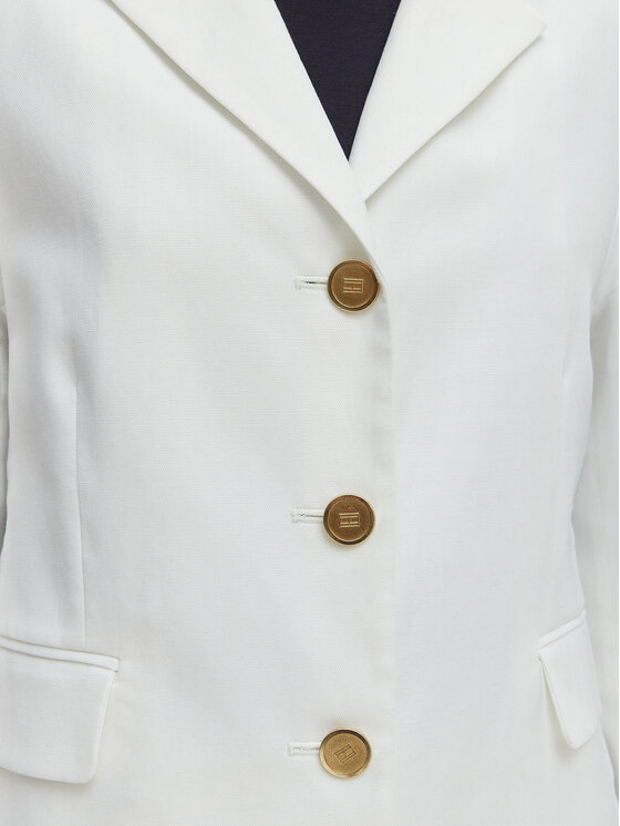 Tommy Hilfiger Tommy Hilfiger Sako WW0WW49335 Biela Slim Fit