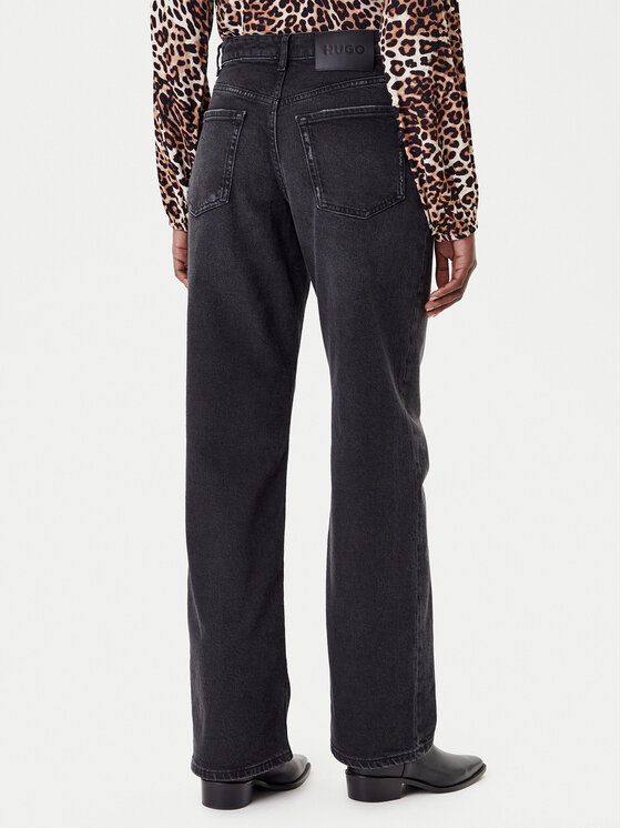 HUGO HUGO Traperice 50546496 Crna Wide Leg
