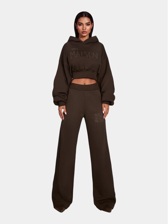 MADE BY SOCIETY MADE BY SOCIETY Spodnie materiałowe SWELL - P27518 Brązowy Basic Fit