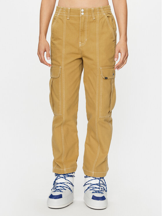 Vans Hlače Sidewalk Pant VN000GWNBYA1 Bež Loose Fit