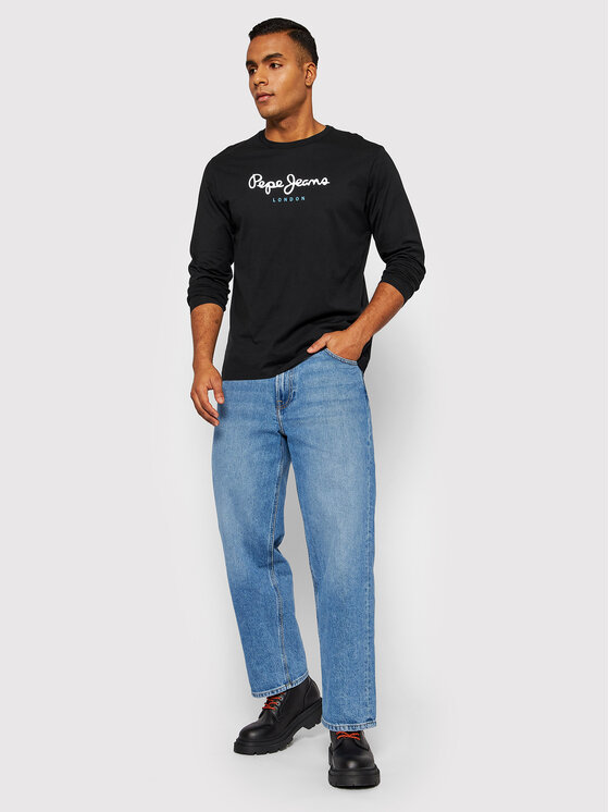 Pepe Jeans Pepe Jeans Majica dugih rukava Eggo PM508209 Crna Regular Fit