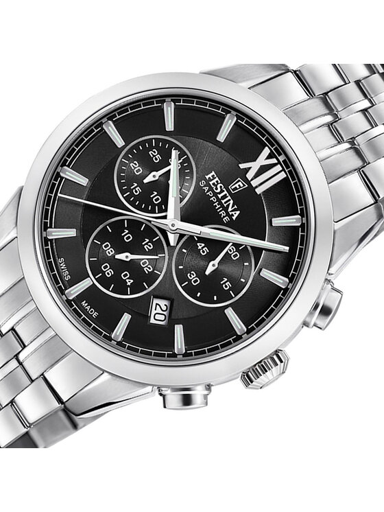 Festina Festina Zegarek F20040-4 Srebrny