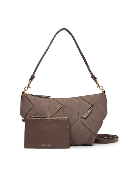 Calvin Klein Calvin Klein Torebka Woven Sueded Shoulder Bag LV04F3694G Brązowy