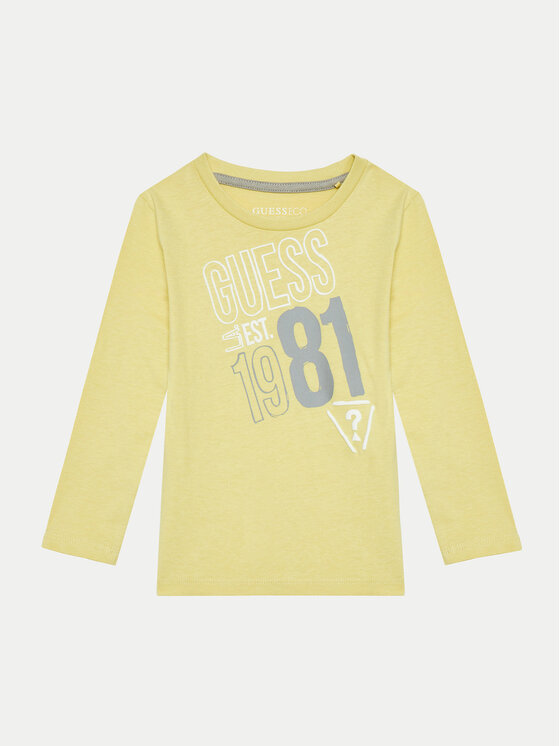Guess Guess Μπλουζάκι N4BI18 I3Z14 Κίτρινο Regular Fit