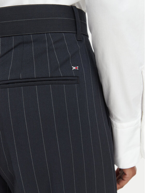 Tommy Hilfiger Tommy Hilfiger Medžiaginės kelnės WW0WW51898 Tamsiai mėlyna Wide Leg