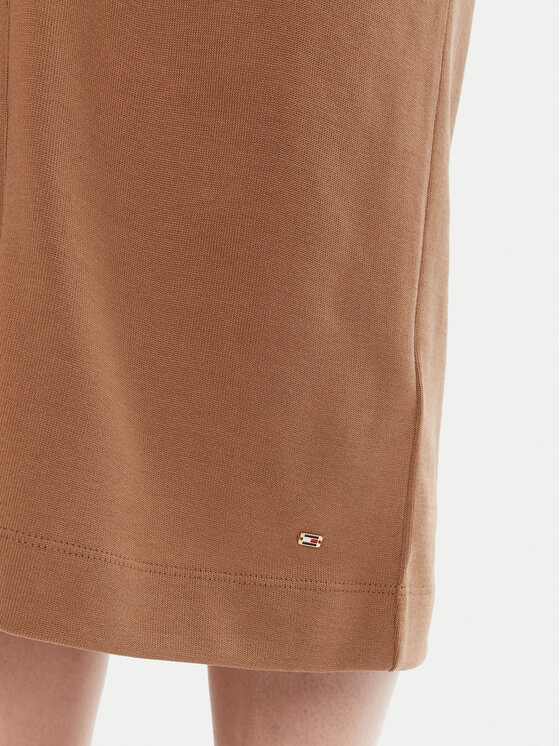 Tommy Hilfiger Tommy Hilfiger Рокля тип риза Gold Button WW0WW44617 Кафяв Regular Fit