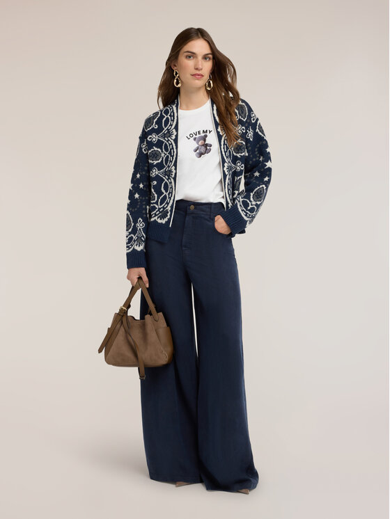 Motivi Motivi Pantaloni di tessuto P08SQ005033N034 Blu Over Fit