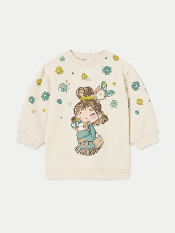 Mayoral Mayoral Плетена рокля 2922 Бежов Regular Fit