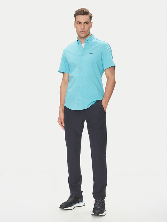 BOSS BOSS Srajca B_MOTION_S 50533149 Turkizna Regular Fit