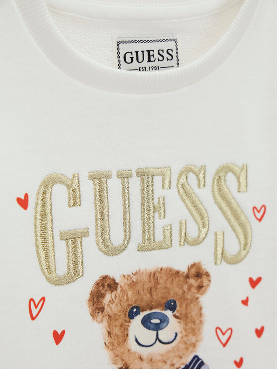 Guess Guess Rochie de zi K6RK11 KAD74 Alb Regular Fit