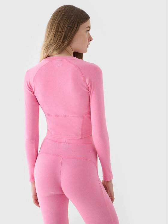 4F 4F S dlhými rukávmi 4FRAW24TLONF503-54S Ružová Slim Fit