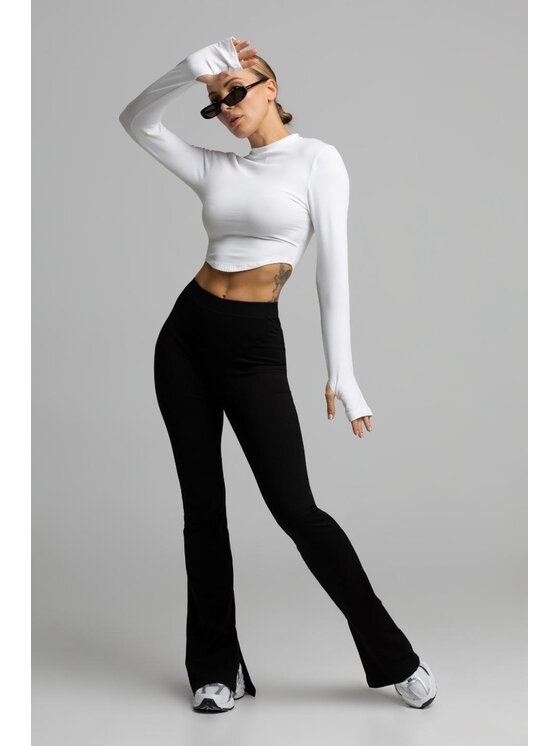 Chiara Wear Chiara Wear Spodnie materiałowe FLARE Czarny Regular Fit