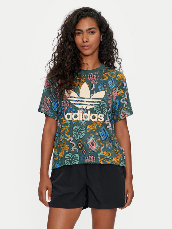 adidas adidas Marškinėliai FARM Rio Trefoil IW0795 Žalia Loose Fit