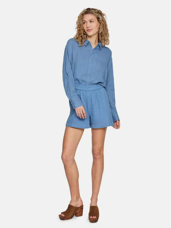 Vila Vila Pantalon scurți din material Lania 14089489 Albastru Loose Fit