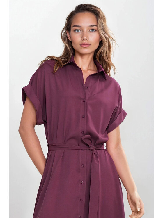 NIFE NIFE Košilové šaty S270 Fialová Modern Relaxed Fit