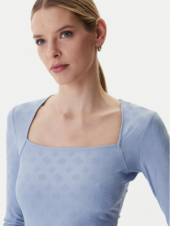 Guess Guess Bluse W6RP45 KA660 Blau Regular Fit