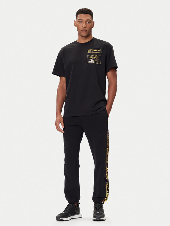 Plein Sport Plein Sport Tričko FAEC MTK8354 STE001N Čierna Loose Fit
