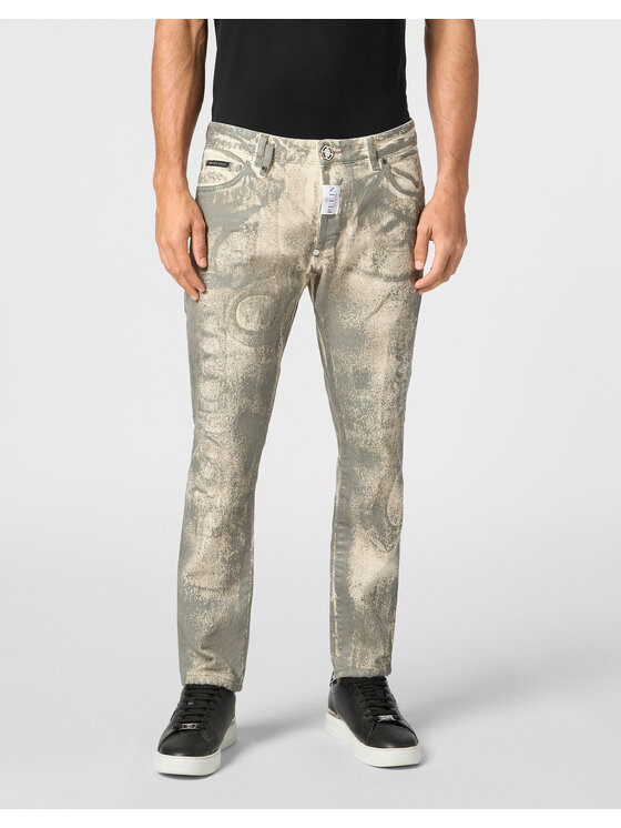 PHILIPP PLEIN PHILIPP PLEIN Džínsy 22535 Béžová Skinny Fit