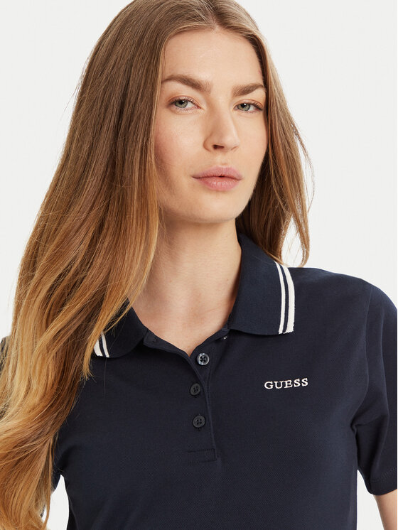 Guess Guess Polo V5GP06 KCOK1 Granatowy Slim Fit