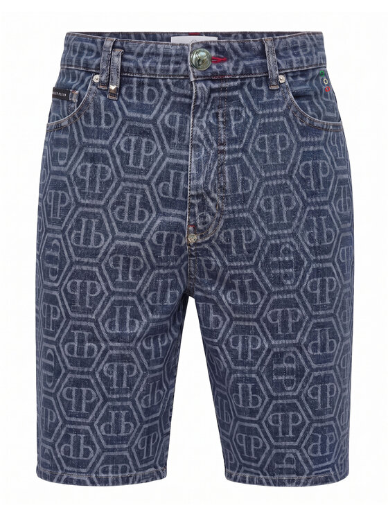 PHILIPP PLEIN PHILIPP PLEIN Džínové šortky 31793 Modrá Loose Fit