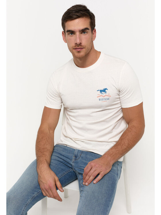 Mustang Mustang T-shirt AUSTIN Bianco Regular Fit
