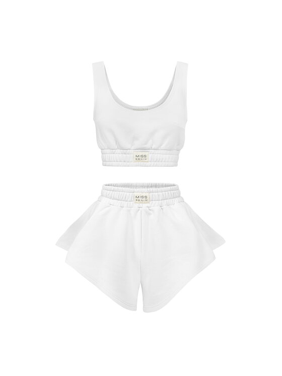 MissDenim MissDenim Komplet top i spodenki Flippy Set Biały Basic Fit