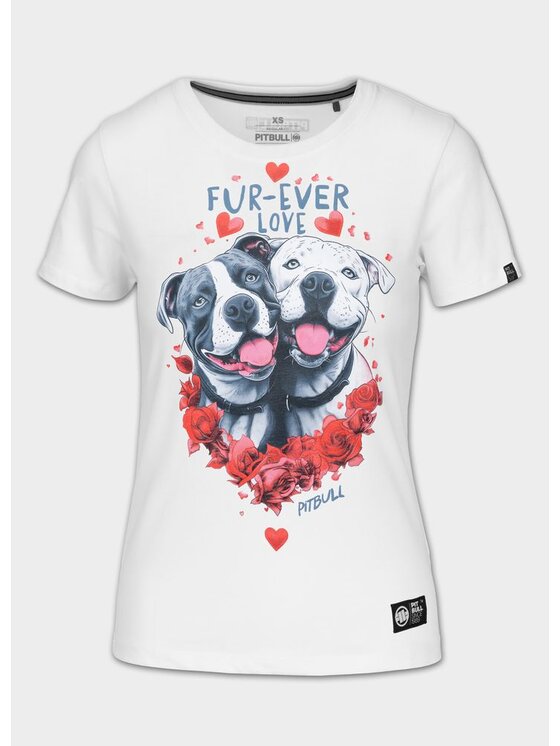PITBULL PITBULL T-Shirt FUR-EVER LOVE Biały Regular Fit