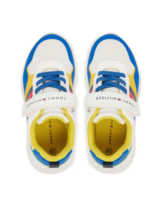 Tommy Hilfiger Tommy Hilfiger Сникърси Flag Low Cut Lace-Up/Velcro T1X9-34369-1843 M Цветен