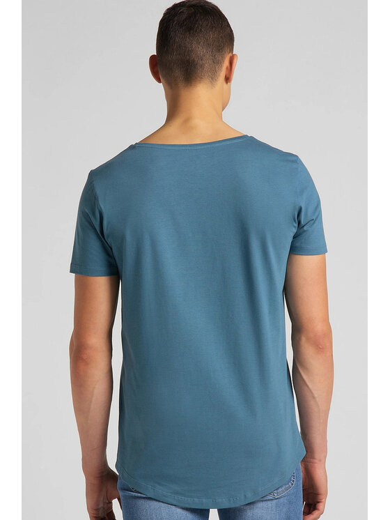 Lee Lee T-Shirt ELONGATED TEE Niebieski Regular Fit