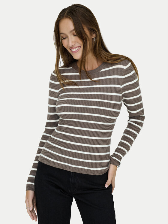 ONLY ONLY Sveter Louisa 15344579 Hnedá Slim Fit