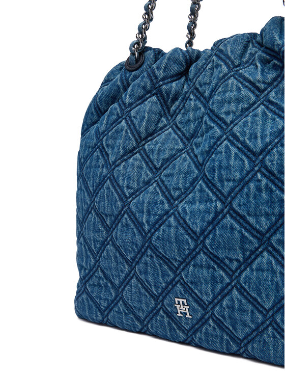 Tommy Hilfiger Tommy Hilfiger Ročna torba Th Feminine Tote Denim AW0AW18866 Modra