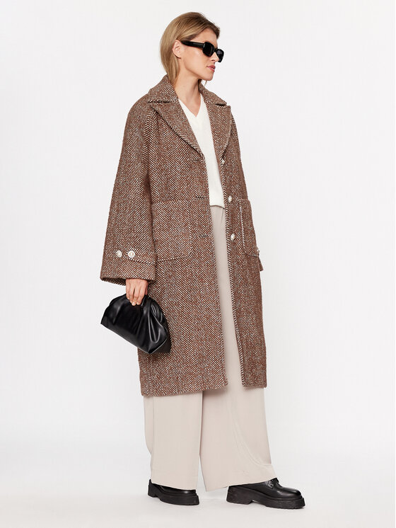 Custommade Custommade Вовняне пальто Halina 999511879 Коричневий Oversize