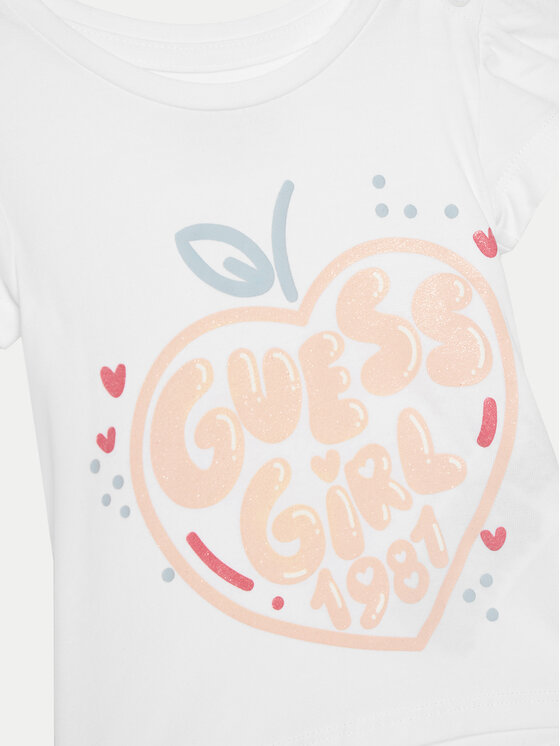 Guess Guess T-Shirt A5GI01 K6YW4 Biały Regular Fit
