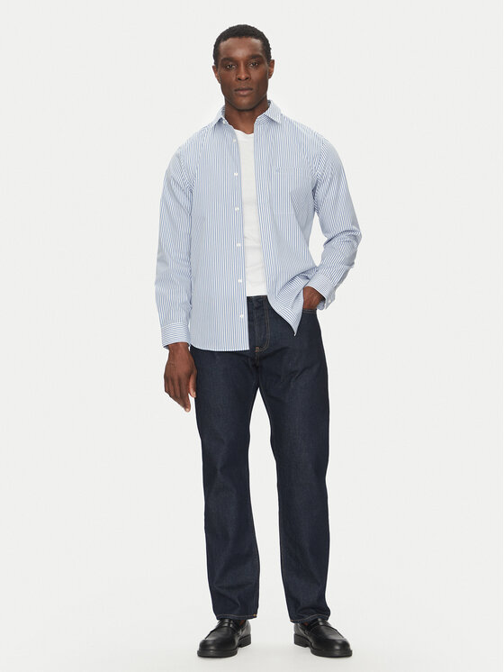 Calvin Klein Calvin Klein Košulja Poplin Stripe L/S Shirt K10K114445 Plava Regular Fit
